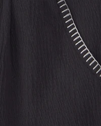 Toddler Girl Contrast Trim Shorts - Black