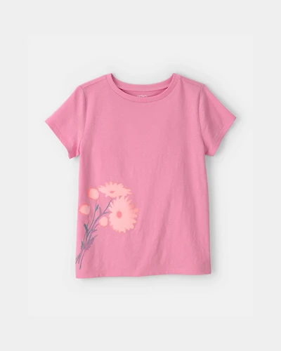 Girls Floral Graphic Tee - Pink