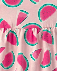 Baby Girl Watermelon Sleeveless Dress - Pink