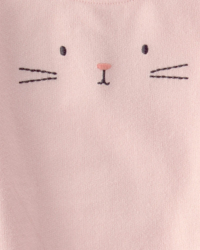 Baby Girl Bunny Bubble Romper & Hat Set - Pink