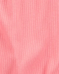 Baby Girl Cotton Rib Short-Sleeve Romper - Pink