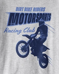Boys Motorcycle Long-Sleeve Graphic Tee - Grey