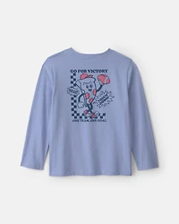 Boys Pizza Long-Sleeve Graphic Tee - Blue