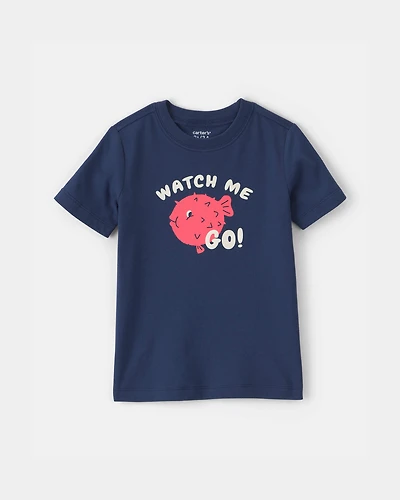 Toddler Boy Puffer Fish Graphic Tee – Navy