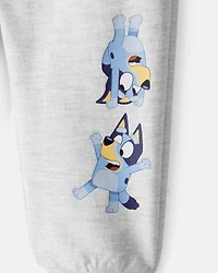 Baby Neutral Bluey French Terry Drawstring Joggers - Grey
