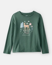 Girls Deer Long-Sleeve Graphic Tee - Green