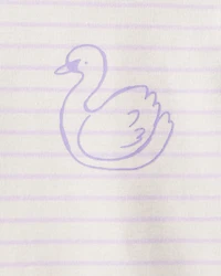 Baby Girl 5-Pack Swan Multipack Bodysuits - Purple/Blue