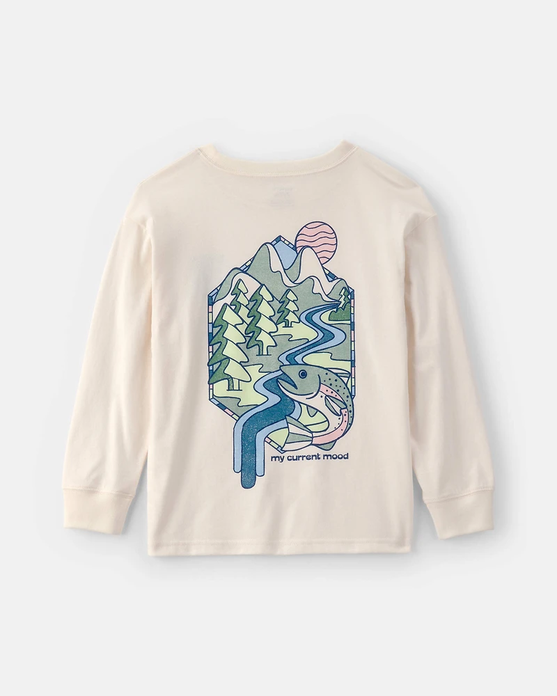 Boys Landscape Long-Sleeve Graphic Tee - Ivory