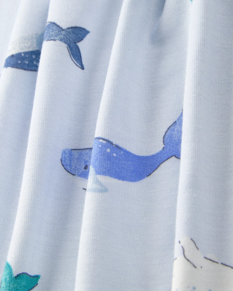 Toddler Boy Whale PurelySoft Short-Sleeve Snug Fit 2-Piece Pyjama Set - Blue