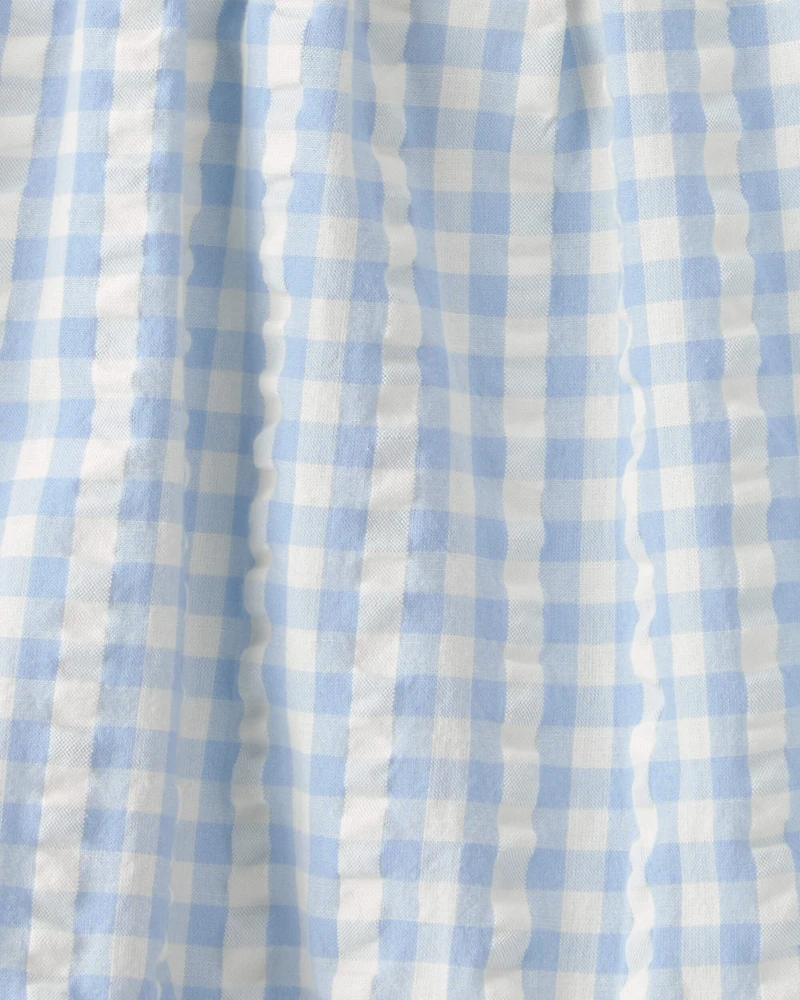 Toddler Girl Seersucker Dress Made with Organic Cotton