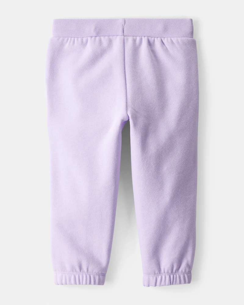 Baby Girl DayDream Fleece Drawstring Joggers - Purple