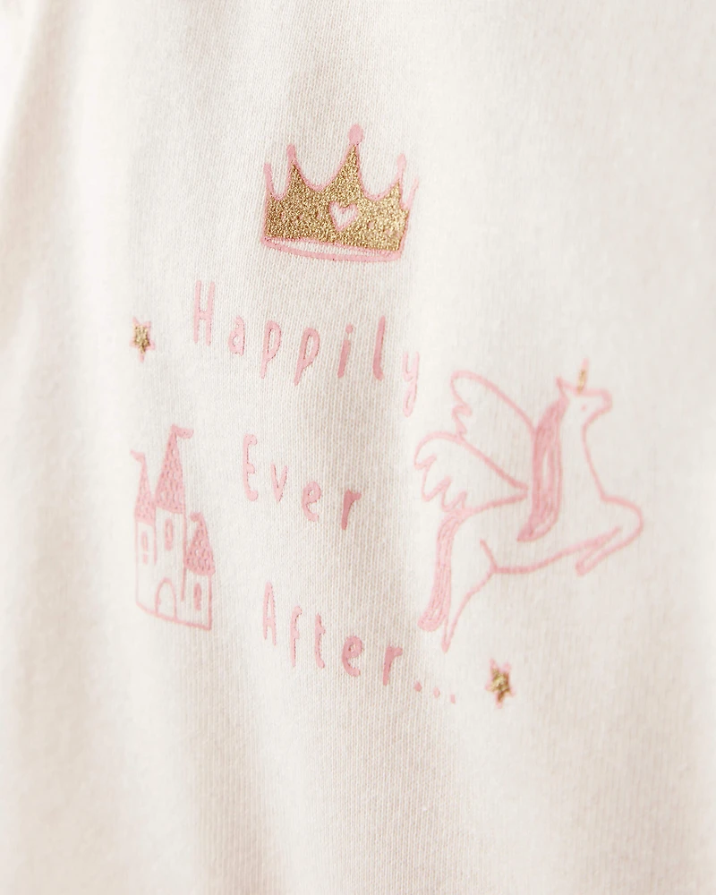 Baby Girl 3-Piece Unicorn Star Print Cotton Long-Sleeve Bodysuit & Pant Set - Pink/White