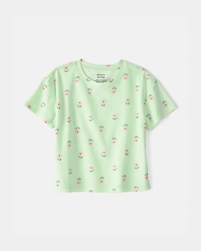 Toddler Girl Floral Top - Green