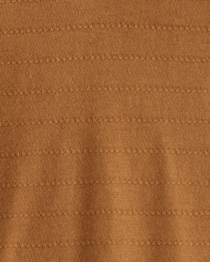 Baby Boy Cotton Long-Sleeve Hooded Top - Brown