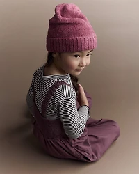 Toddler Girl Pleated Overalls - Mauve