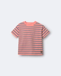 Toddler Boy Relaxed Tee Stripes - Orange/Blue