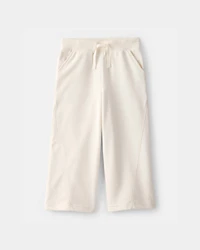Toddler Girl French Terry Wide-Leg Active Pants - Ivory