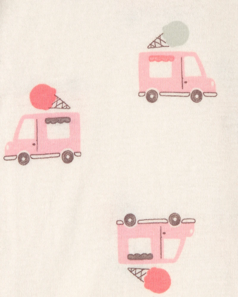Baby Girl 2-Pack Ice Cream Truck 100% Cotton Snug Fit 1-Piece pyjama - Pink/Ivory