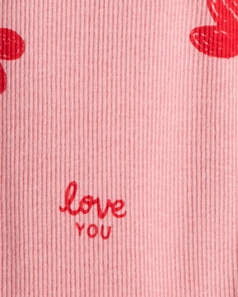 Baby Girl Valentine's Day 2-Piece Heart French Terry Tee & Pant Set - Red