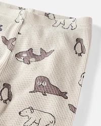 Toddler Waffle Knit Pyjamas Made with Organic Cotton Artic Friends Print