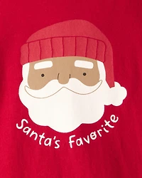 Baby Santa's favourite Cotton Graphic Bodysuit - Red