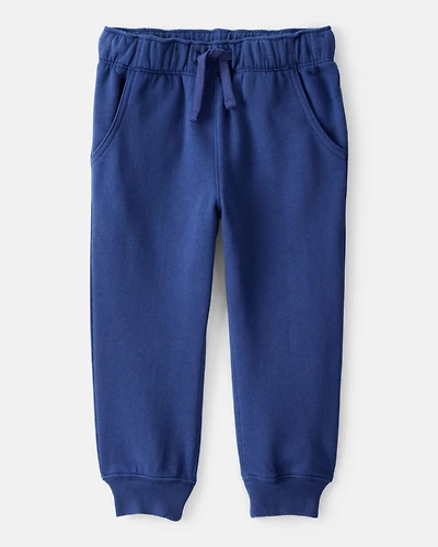 Toddler Boy Solid Fleece Cotton Jogger - Navy
