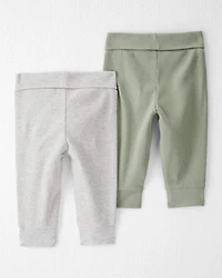 Baby Girl 2-Pack Organic Cotton Grow-With-Me Joggers