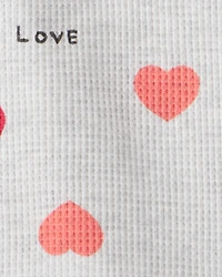 Toddler Girl Heart Top & Pant Set - Grey