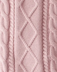 Baby Girl Organic Cotton Cable Knit Overalls