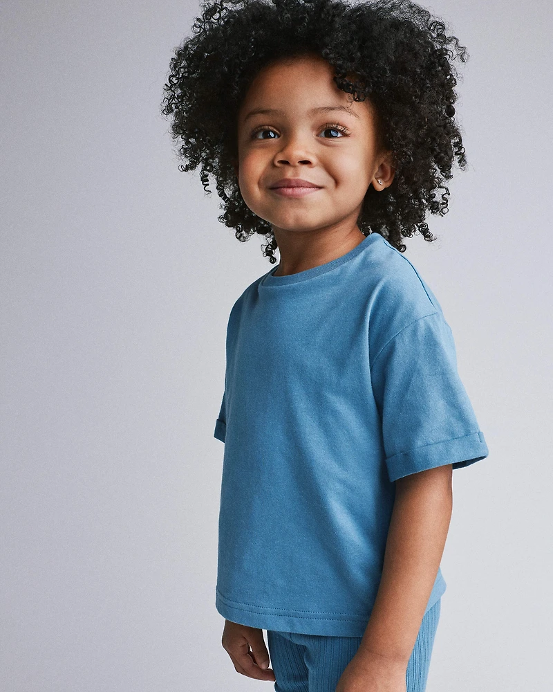 Toddler Rolled Cuff Tee - Teal