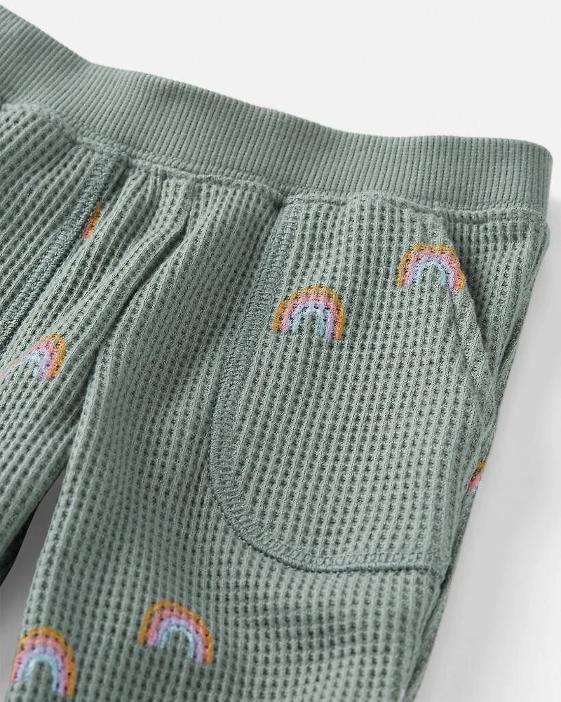 Baby Organic Cotton Waffle Knit Set Magical Rainbow Print
