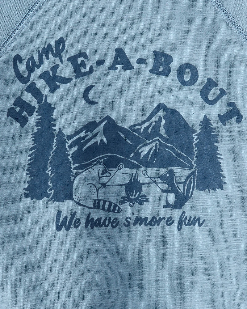 Toddler Boy Camping French Terry Pullover Sweatshirt - Blue