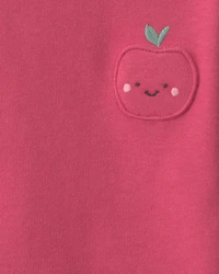 Baby Girl 2-Piece Apple French Terry Long-Sleeve Top & Skirt Set - Pink