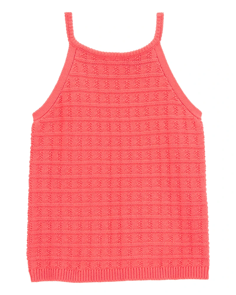 Kid Orange Knit Tank Top