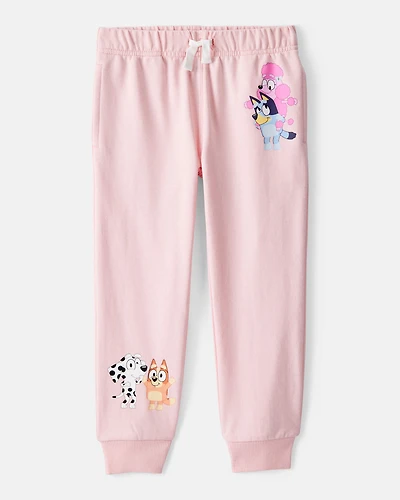 Toddler Girl Bluey French Terry Drawstring Joggers - Pink