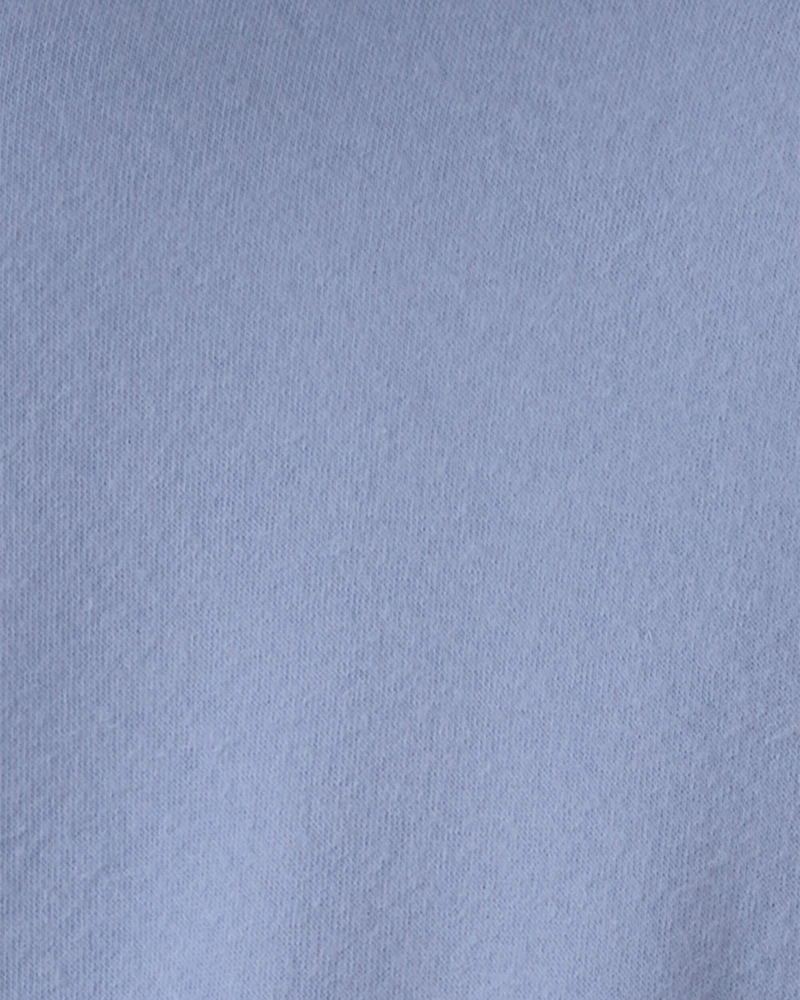 Girls Floral Fleece Zip-Up Hoodie - Blue