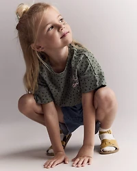 Toddler Girl 'Hide and Seek' High-Low Dolman Tee - Olive