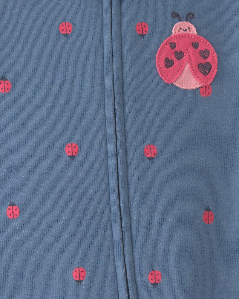 Baby Girl Ladybug Snug Fit Sleeper - Blue