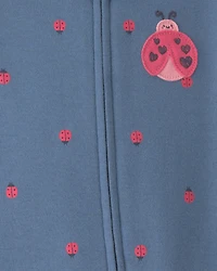 Baby Girl Ladybug Snug Fit Sleeper - Blue