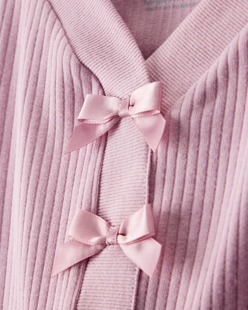 Girls 2-Piece Long-Sleeve Tee & Pant Set - Pink