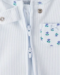 Baby Floral 2-Way Zip Thermal Sleeper Pyjamas