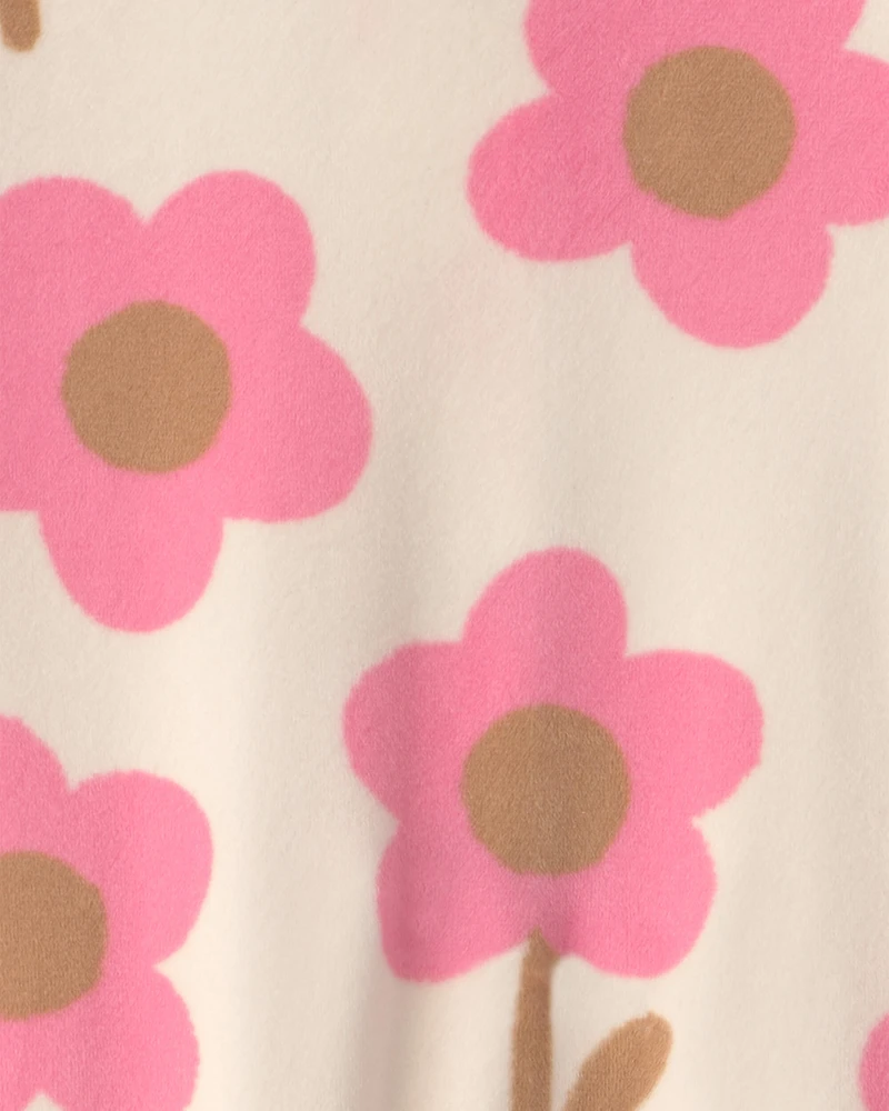 Baby Girl Floral 2-Way Zip Sleeper - Cream