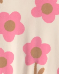 Baby Girl Floral 2-Way Zip Sleeper  - Cream