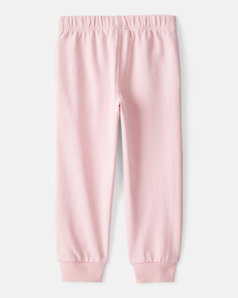 Toddler Girl Bluey French Terry Drawstring Joggers - Pink