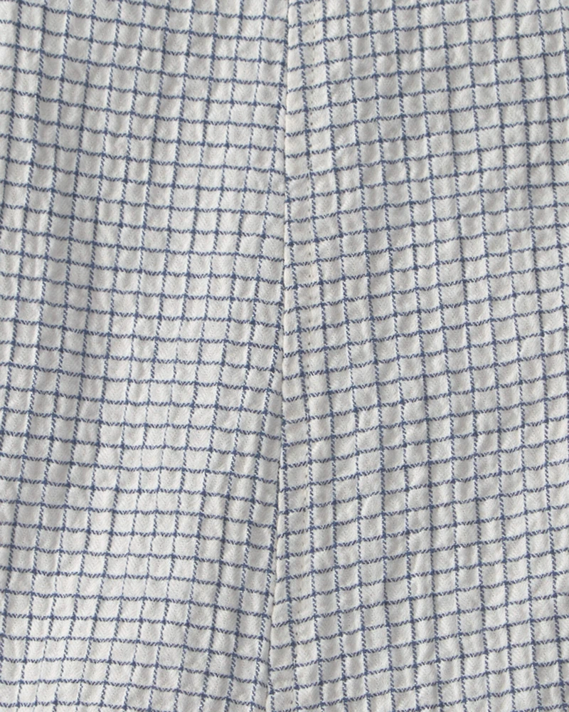 Baby Organic Cotton Seersucker Gauze Shortalls