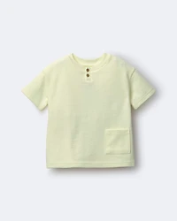 Toddler Boy Henley Tee with Pocket - Yellow