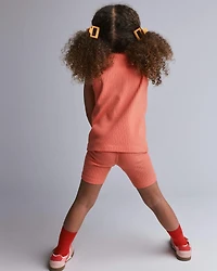 Toddler Girl Brooklyn Bike Shorts - Coral