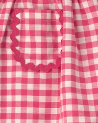Toddler Girl Gingham Skort – Red