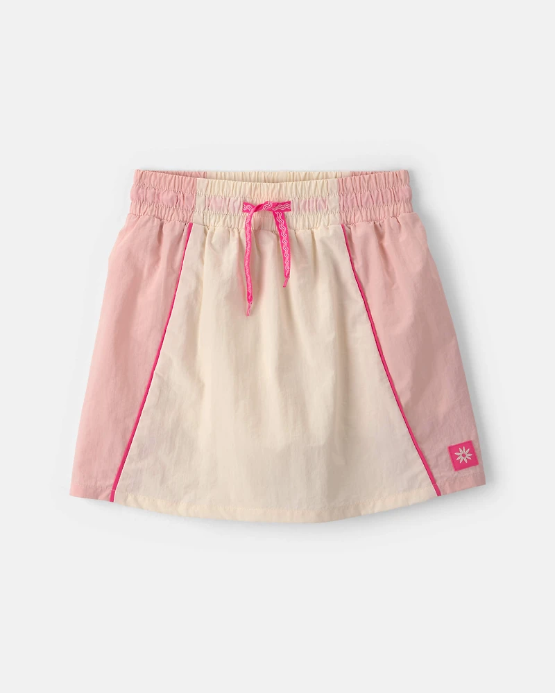 Girls Colourblock Skort - Ivory/Pink