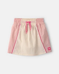 Girls Colourblock Skort - Ivory/Pink